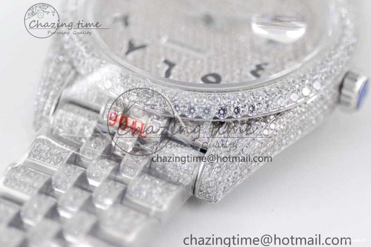 Full Arabic 41 Datejust on Dial Markers Best TWF 1:1 A2824 Edition SS Diamonds Bracelet Jubilee 0103